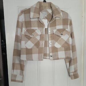 Love Tree Tan and White Utility Jacket Timeless Design